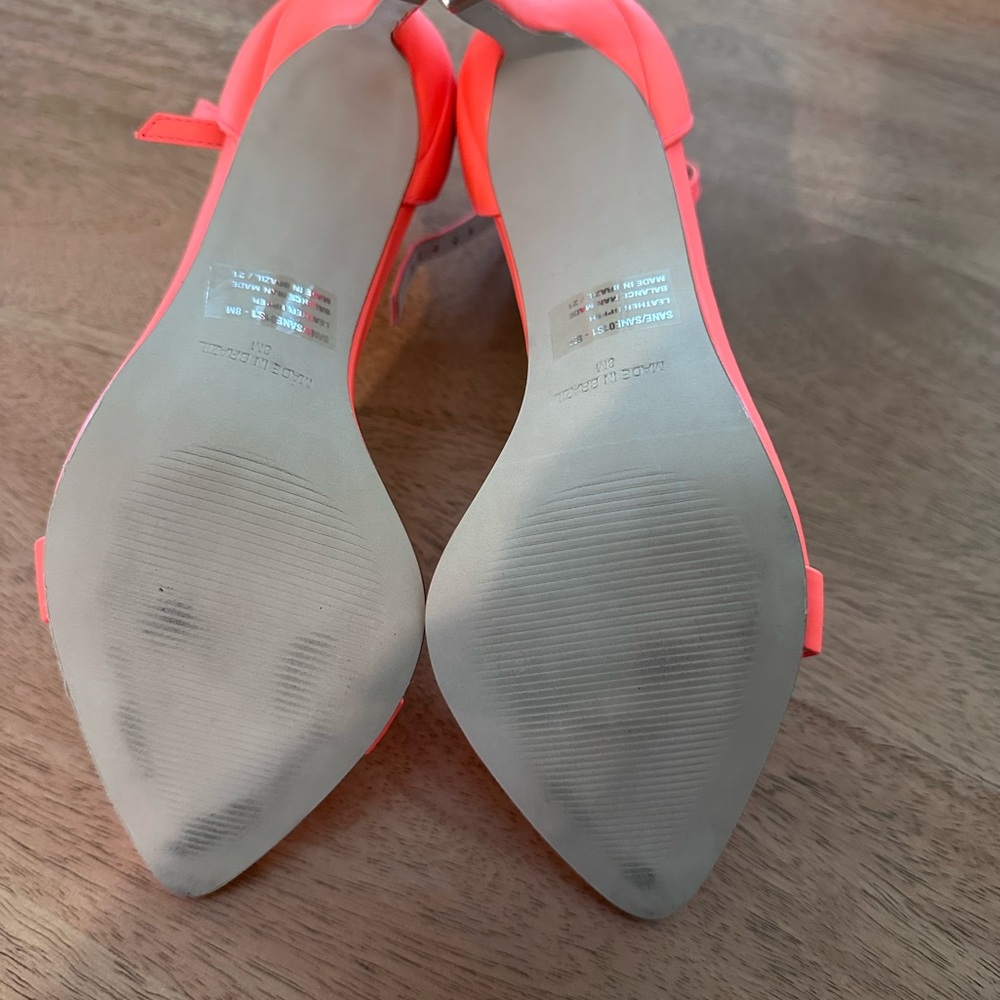 Steve Madden Bright Orange Strappy Heels - Picture 2 of 2